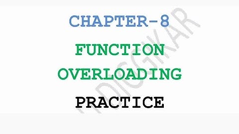 2 PU COMPUTER SCIENCE CHAPTER 8 FUNCTION OVERLOADING EXPECTED MCQ - 2023