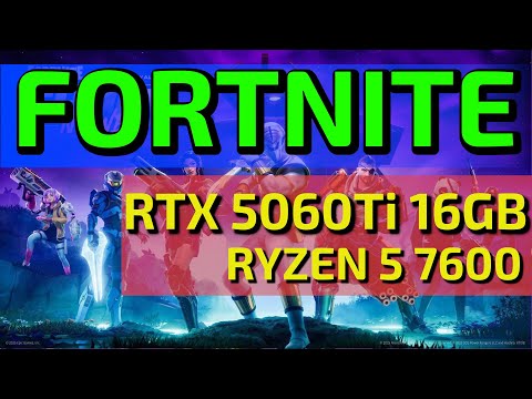 Náhled videa s měřením FPS ve hře Fortnite na sestavě s RTX 5060 Ti a Ryzen 5 7600