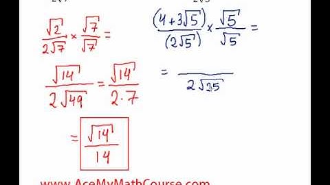 Rationalizing Radical Denominators - Questions #3-4