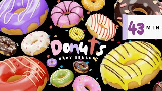 Colorful Sensory Dancing Donuts Video: Baby's First Dessert Disco Glow - Eye High Contrast Animation