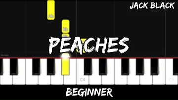 Jack Black - Peaches - From the Super Mario Bros. Movie - Easy Beginner Piano Tutorial