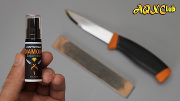 Restore RAZOR Edge on Camping Knife 💎 Hapstone RS ULTRA + Hapstone Poly Diamond Suspension