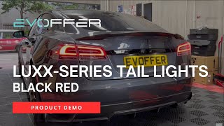Alpharex LUXX-Series Tail Light (Black Red) Demo | Tesla Model S | EVOffer