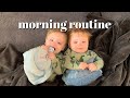 morning routine: 10 month old twins