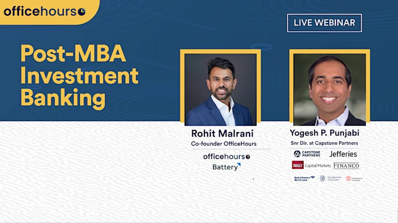 Post MBA Investment Banking Webinar With Yogesh Punjabi full Video 