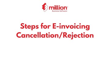 E-invoicing - Cancellation/Rejection