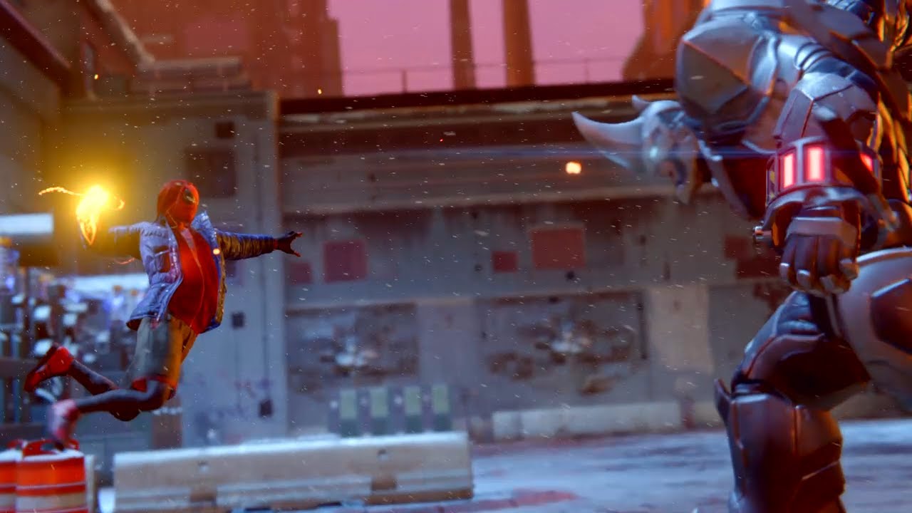 Marvel s Spider Man Miles Morales Rhino Boss Fight Opening YouTube