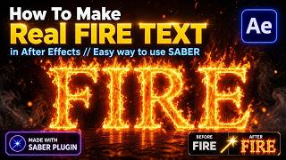 How To Make Real FIRE TEXT in After Effects// Easy way to use SABER
