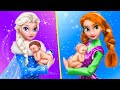 Elsa and Anna with Their Babies / 10 DIY Baby Doll Hacks and Crafts