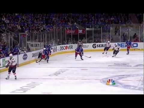 Chris Kreider wicked slappah goal. Washington Capitals vs NY Rangers 4/28/12 NHL Hockey
