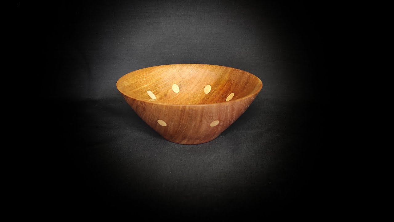 Woodturning bowl with holes and other wood inside the holes! YouTube