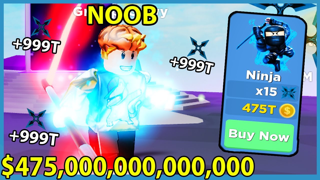 Noob With 475 000 000 000 000 Ninja Rank In Roblox Ninja Legends Youtube - itemku roblox ninja legend