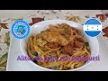 alitas de pollo con espagueti   , las recetas de anita