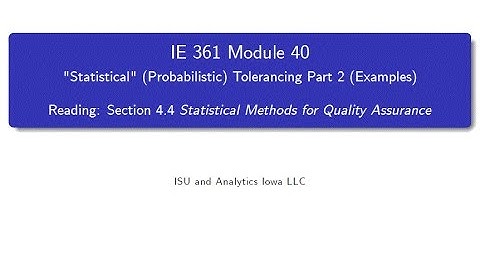 Statistical Process Improvement Module 40