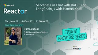 Serverless AI Chat with RAG using LangChain.js with Hamna Khalil