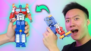 TEMBAKAN TRANSFORMER OPTIMUS PRIME ?? REVIEW NERF OPTIMUS PRIME BLASTER !!