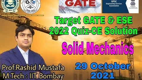 Target GATE & ESE 2022 Quiz-CE Solution | Solid Mechanics | 29 October 2021 | RM Classroom
