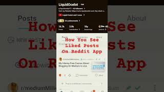 How To See Liked Posts On Reddit App #reddit