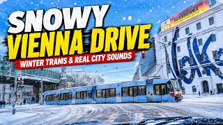 Snowy Vienna Drive | Winter Trams & Real City Sounds