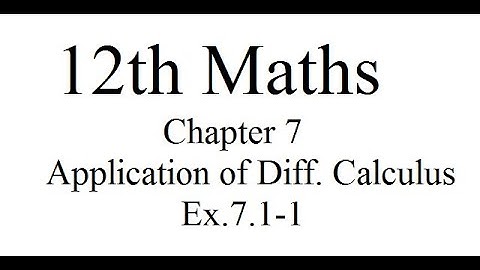 12th Maths Exercise 7.1- 1