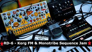 Behringer RD-6 - Korg FM &amp; Monotribe - Keystep 37 - VD400 Delay Sequence Jam