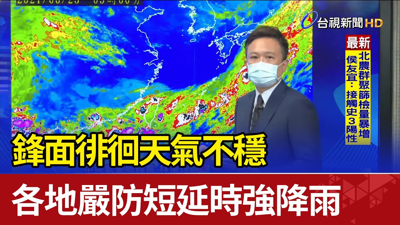 【2100氣象分析】「颱風餘威併鋒面」入夜水氣增 周日「短延時強降雨」雨灌全台｜TVBS新聞 @TVBSNEWS02