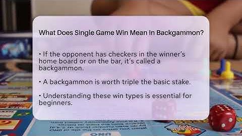 What Does Single Game Win Mean In Backgammon? - The Board Game Xpert