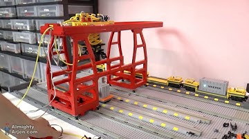 WIP Lego train container terminal automated by Arduino E08 working crane