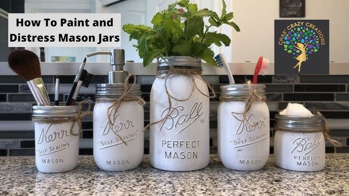 DIY Mason Jar Bathroom Set: Make Your Own - Angie Holden The