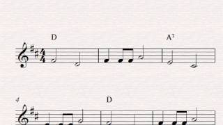 Free easy beginner violin sheet music solo, Skip To My Lou
