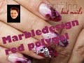 Marble Design red polygel - naildesign - nothing but nails