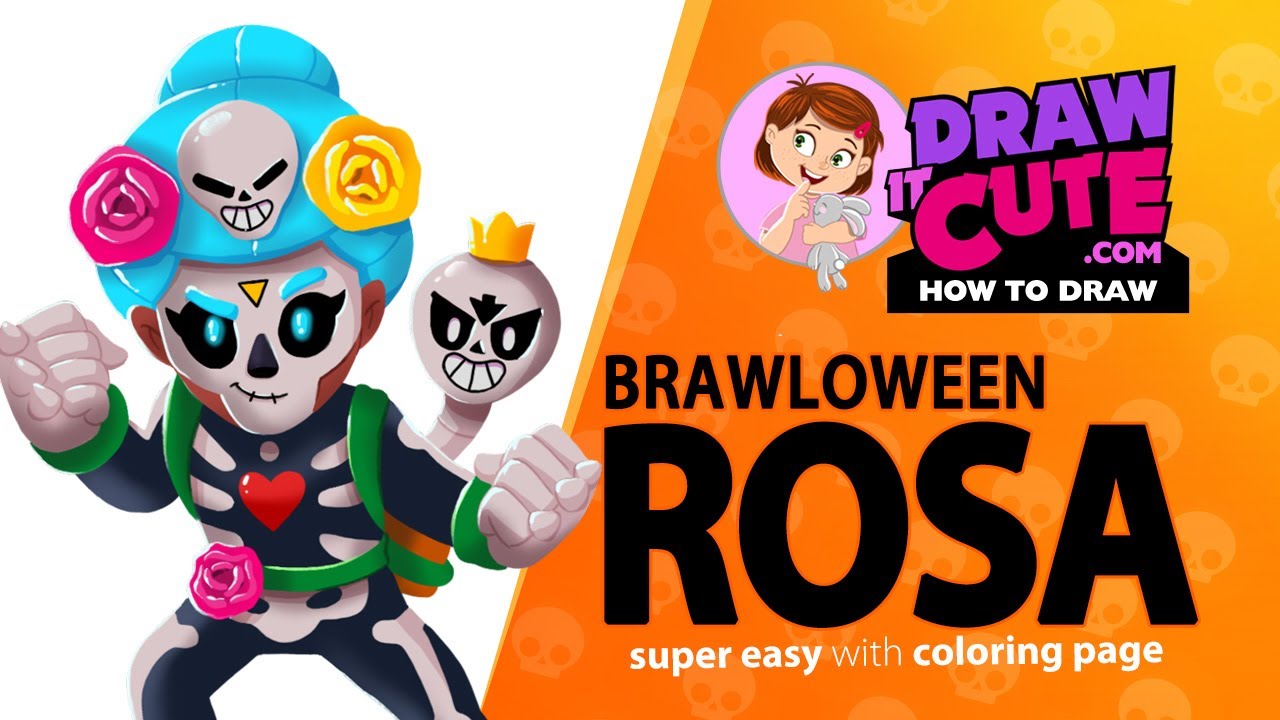 How To Draw Rosa Brawloween Brawl Stars Procreate Easy Drawing Tutorial With A Coloring Page Youtube - come disegnare rosa brawl stars