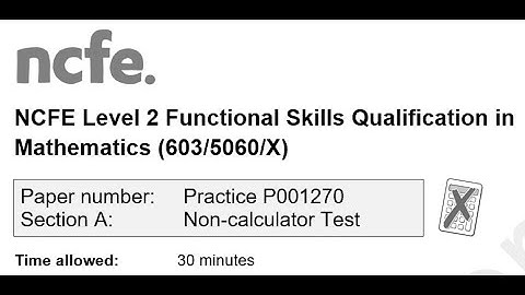 Functional Skills Maths L2 Practice P001270 NCFE Complete
