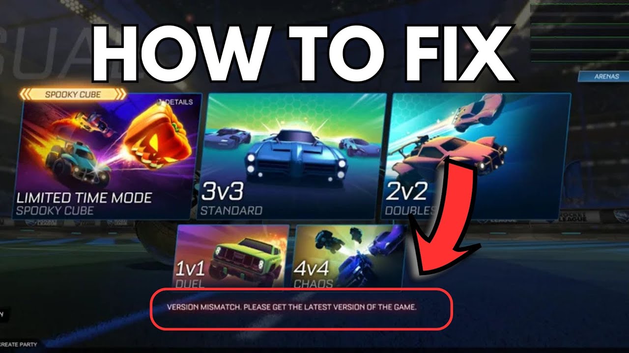 How To Fix Rocket League VERSION MISMATCH. PLEASE GET THE LATEST ...
