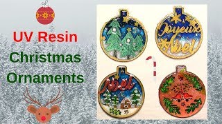 UV Resin and Colorful Christmas Wood Ornaments