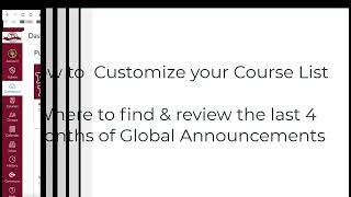 Customize Course List - Find Closed Global Announcements