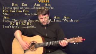 I Put A Spell on You (CCR) Fingerstyle Guitar Cover Lesson with Chords/Lyrics
