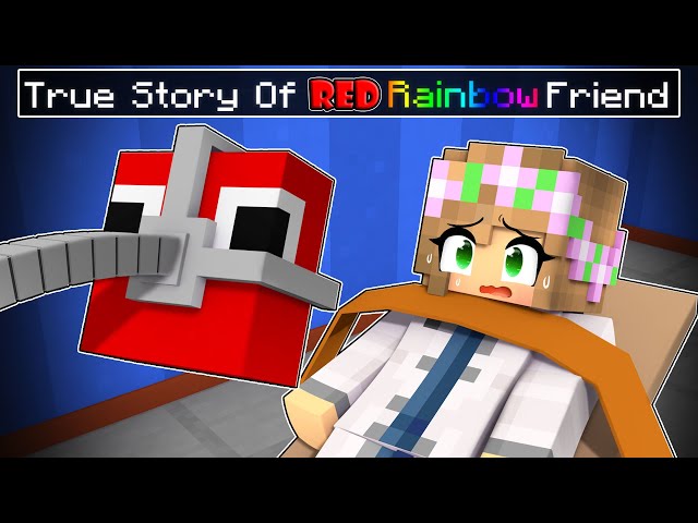 True Story of The RED RAINBOW FRIEND in MInecraft 