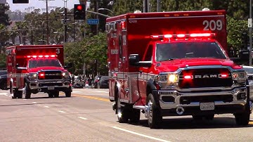 LAFD Rescue 3 & Rescue 209 Transporting 