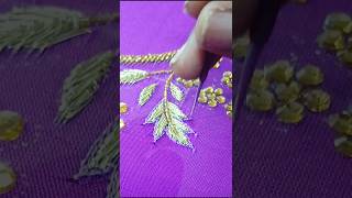 Golden Leaf Magic in Aari Work ✨#shorts