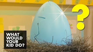 Kids Cracking Giant Surprise Eggs | What Would Your Kid Do?