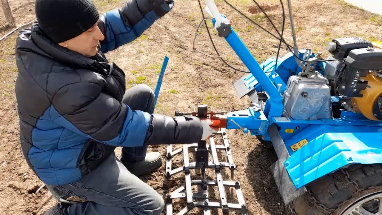 Как переделать конную борону для мотоблока Нева МБ-2 - YouTube
