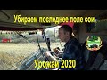 Убираем последнее поле сои.  Урожай 2020.