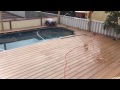 Composite decking around a pool