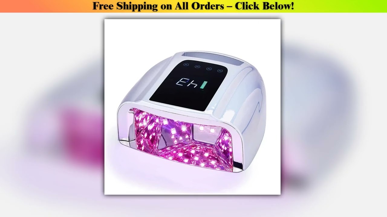 96W Mirror Reflective Nail Lamp with Metal Pad Cordless Manicure Dryer Wireless UV Light for Nails