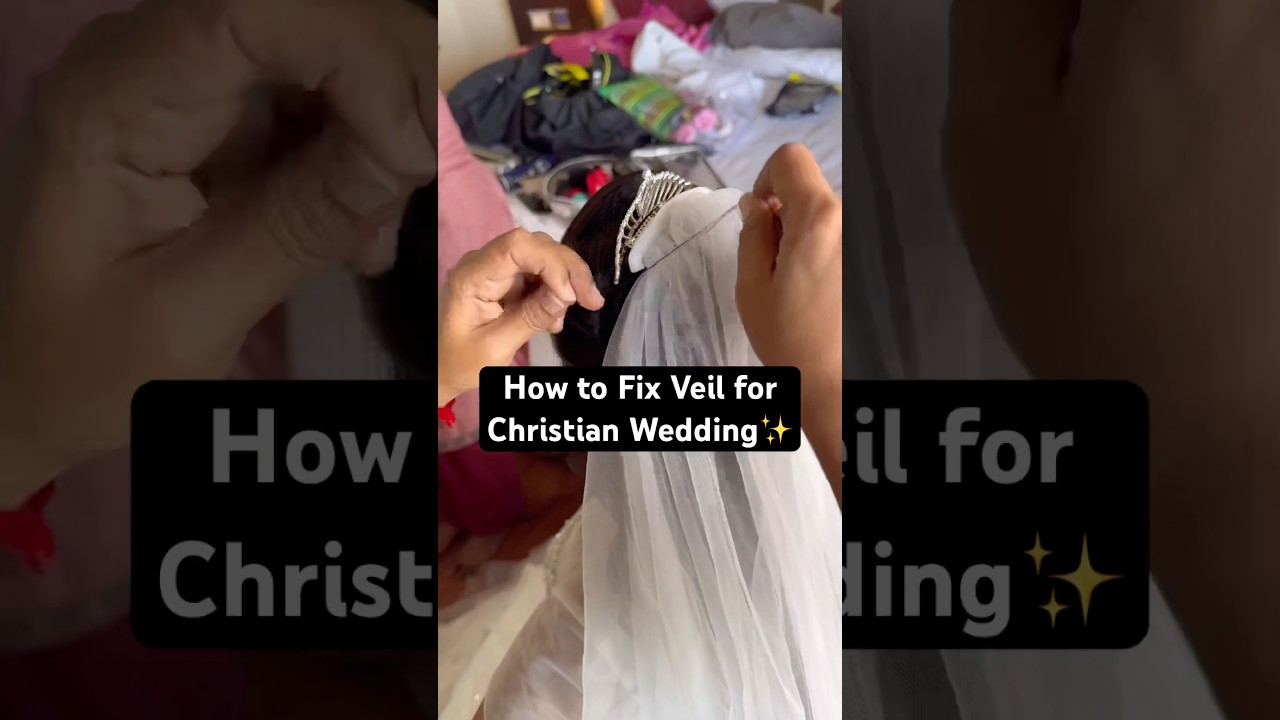 Veil Fixing Tricks for christian wedding|#veil #crownfixing #christianwedding #makeup (video lesson)