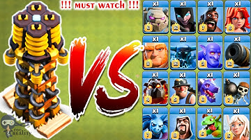 Max Tesla vs All Troops Battle - Clash of Clans | Hidden Tesla