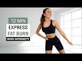 12 min express fat burn workout high intensity  full body  no repeat super motivating  fun