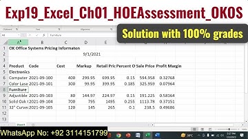 Exp19_Excel_Ch01_HOEAssessment_OKOS | excel chapter 1 hands-on exercise assessment #okos #excel_ch01