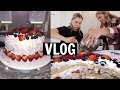 VLOG: Making a TRIPLE BERRY CAKE